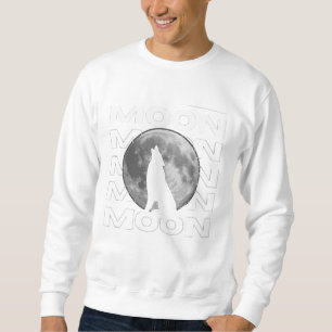 「オオカミが月のTシャツで吠える スウェットシャツ