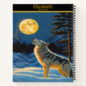 オオカミが月明かりの夜を紙で静める ノートブック (裏面)