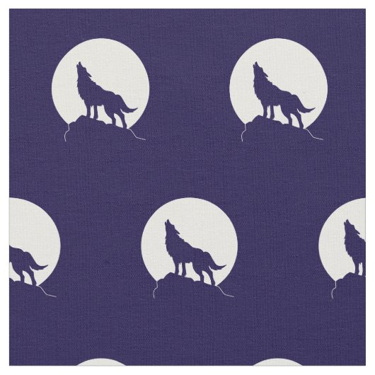 オオカミが月狼に吠える ファブリック (クローズアップ)