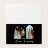 オオカミが森で吠える メリークリスマス ツリー (外部フラット)