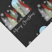オオカミが森の中で陽気なクリスマスの木々の中で泣いている 薄葉紙 (詳細)
