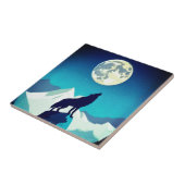 オオカミが満月でハウリング タイル (側面)