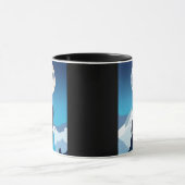 オオカミが満月でハウリング マグカップ (中央)