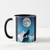 オオカミが満月でハウリング マグカップ (左)
