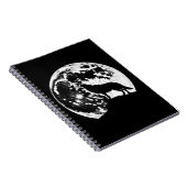 オオカミが満月に浮かんでシルエットになった ノートブック (右側)