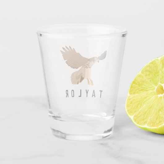 オオカミが逃げパーソナライズされたた ショットグラス (裏面)