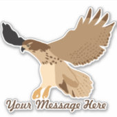 オオカミが逃げパーソナライズされたた シール (正面)