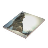 オオカミが雪の中でハウリング タイル (側面)