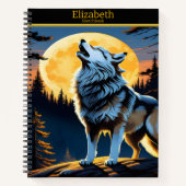 オオカミが静かな夜に月を静める ノートブック (正面)