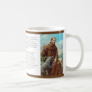オオカミとのAssisiのSt Francis コーヒーマグカップ