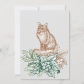 オオカミとウィルダネスホールを持つクリスマスお祝い シーズンカード (裏面)