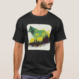 オオカミとオオカミの男性女性キッズ62 Tシャツ