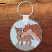 オオカミとオオカミ キーホルダー (正面)