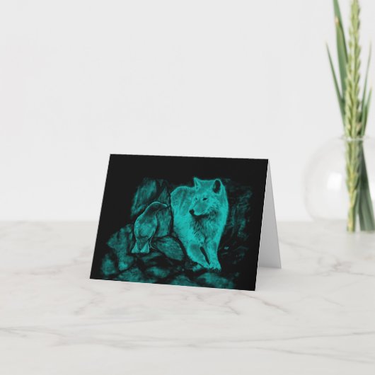 オオカミとカラスが夜に カード (正面)