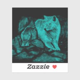 オオカミとカラスが夜に シール