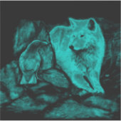 オオカミとカラスが夜に シール (正面)