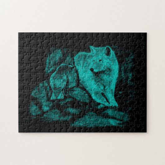 オオカミとカラスが夜に ジグソーパズル (横)