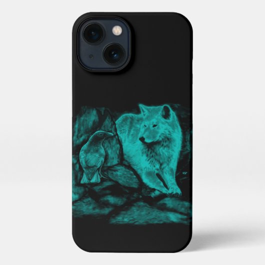 オオカミとカラスが夜に iPhoneケース (裏面)