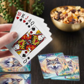 オオカミとドリームキャッチャー撮影モンタージュ トランプ (インサイチュ)