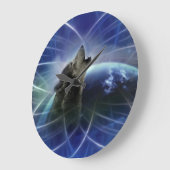 オオカミとドリームキャッチャー ラージ壁時計 (傾斜)