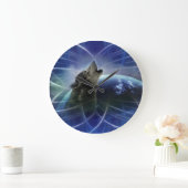 オオカミとドリームキャッチャー ラージ壁時計 (ホーム)