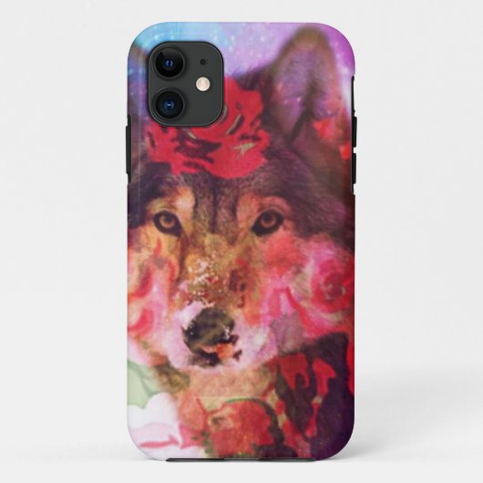 オオカミとバラ Case-Mate iPhoneケース (裏面)