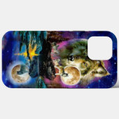 オオカミとムーンケースメイトiPhoneケース Case-Mate iPhoneケース (裏面 (横))