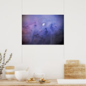 オオカミとムーンビューティフルファンタジー野生生物 ポスター (キッチン)