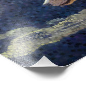 オオカミとムーンモザイクアート – プリント (角)