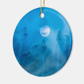 オオカミとムーン先住民アメリカの贈り物 セラミックオーナメント (左)