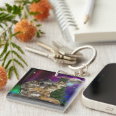 オオカミとムーン キーホルダー (正面右)