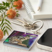 オオカミとムーン キーホルダー (正面右)