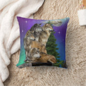 オオカミとムーン クッション (ブランケット)