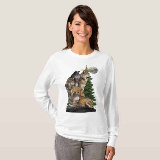 オオカミとムーン Tシャツ (正面フル)