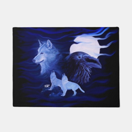オオカミとレイヴン ドアマット (正面)