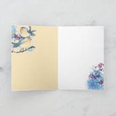 オオカミとロビンズスノー折り畳まれた冬のカード 招待状 (内部)