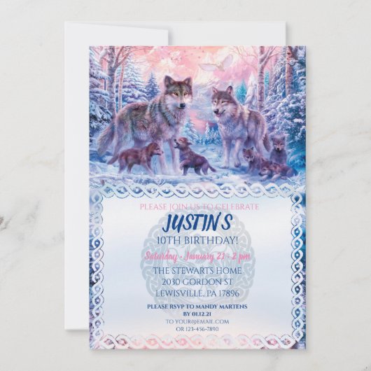 オオカミと家族ケルト人 招待状 (正面)