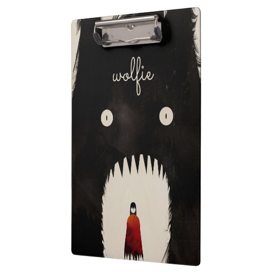オオカミと小さな赤い乗馬フード クリップボード (左)