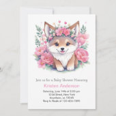 オオカミと徘徊：女の子の赤ちゃんシャワー 招待状 (正面)