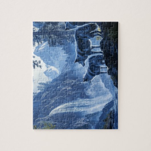 オオカミと滝 ジグソーパズル (縦)
