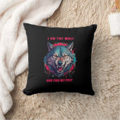 オオカミと獲物の概念イラストレーション(AI+Human) クッション (ブランケット)