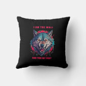 オオカミと獲物の概念イラストレーション(AI+Human) クッション (裏面)