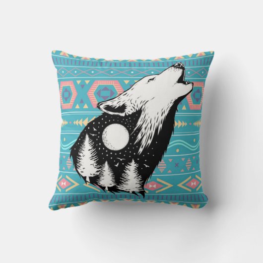 オオカミと自然 クッション (裏面)