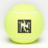 オオカミと草の下の赤い乗馬フード テニスボール (裏面)