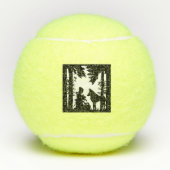 オオカミと草の下の赤い乗馬フード テニスボール (正面)