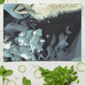 オオカミと雪 キッチンタオル (折り畳み)