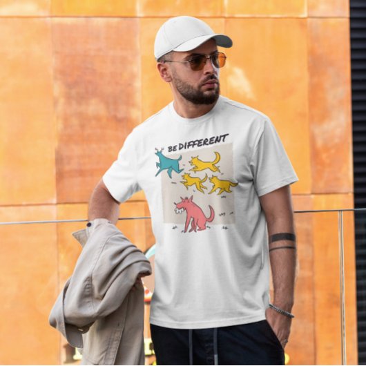 オオカミと鹿のドードル Tシャツ