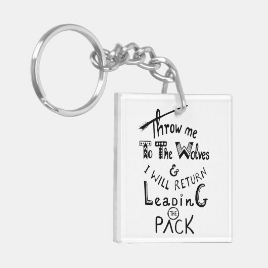 オオカミに私を投げろ!やる気を起こさせる引用文 キーホルダー (正面左)