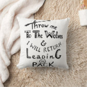 オオカミに私を投げろ！やる気を起こさせる引用文 クッション (ブランケット)