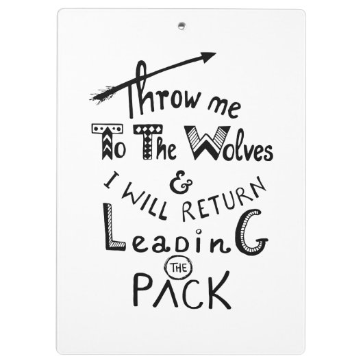 オオカミに私を投げろ!やる気を起こさせる引用文 クリップボード (裏面)